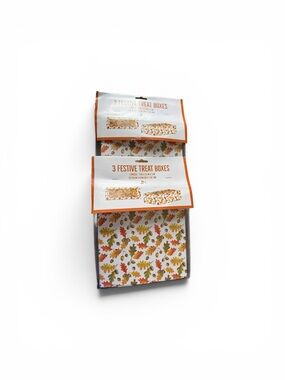 C.R. Gibson Fall Leaves Paper Treat Boxes Set of 6 Autumn Thanksgiving New